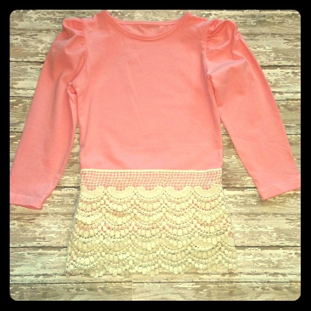 Beautiful New Pink and Ivory Lace Boutique Dress