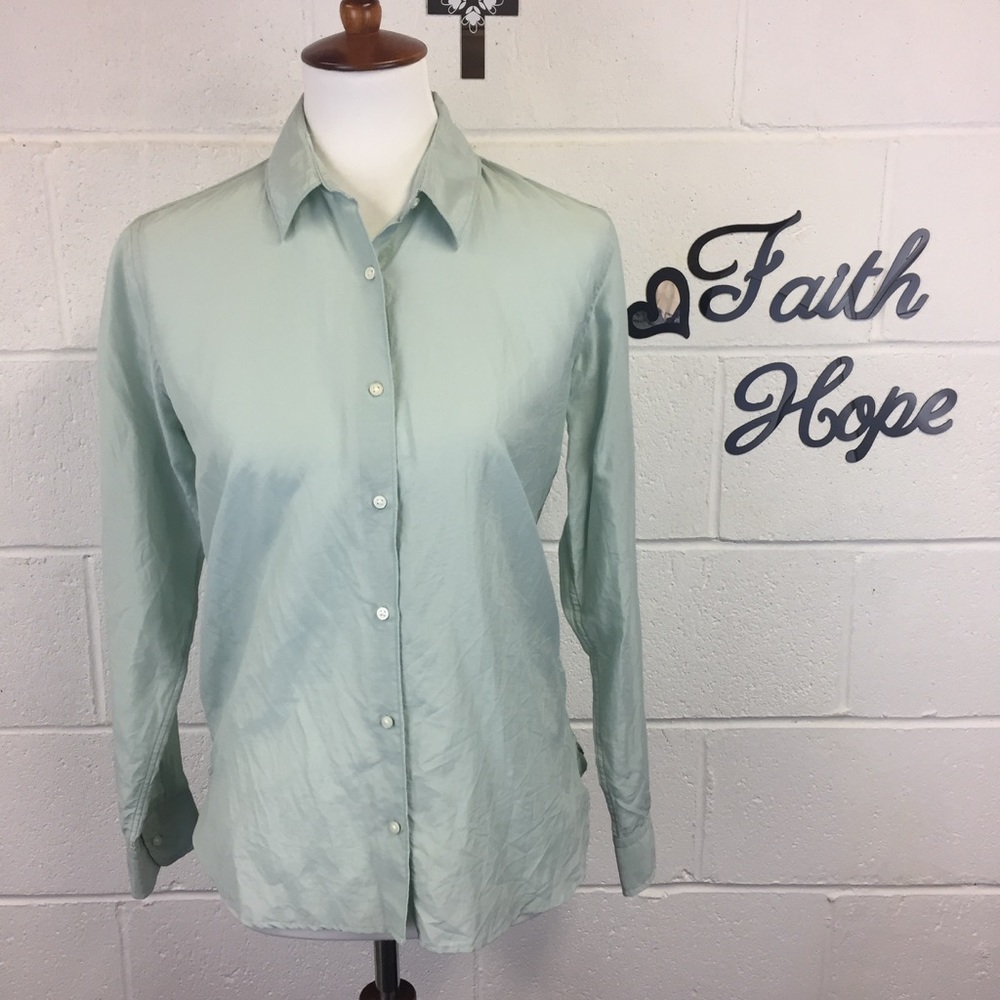 Gap Designed&Crafted Button Down Green Shirt SZ SP
