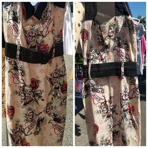 Pinup style dress w/ traditional tattoo design
