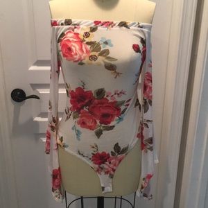 Bell sleeve mesh bodysuit