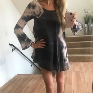 Jen's Pirate Booty long sleeve flowy blue dress