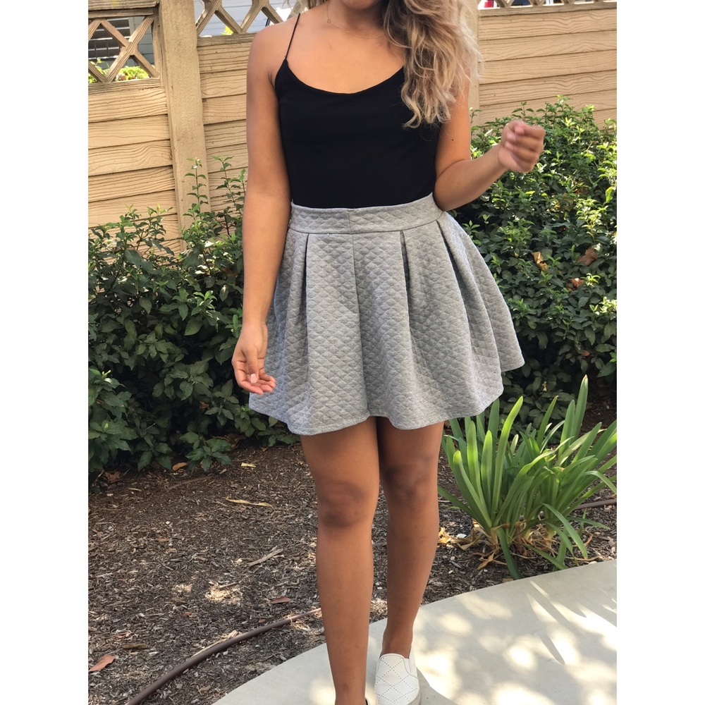Grey Skater Skirt