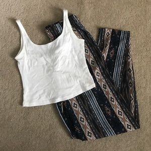 Aztec Print Track Style Pants