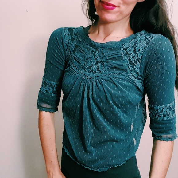 Free People Tops - Free People | crop lace top | small