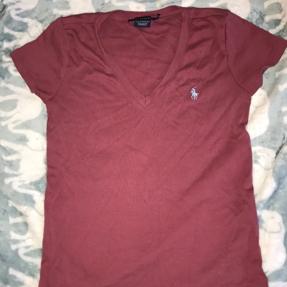Dark pink polo tee medium