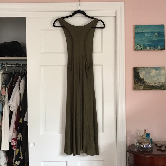 URBAN OUTFITTERS Olive Green Ribbed Dress. Sz M - Picture 3 of 3