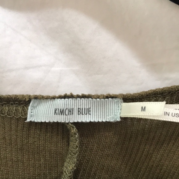 URBAN OUTFITTERS Olive Green Ribbed Dress. Sz M - Picture 2 of 3