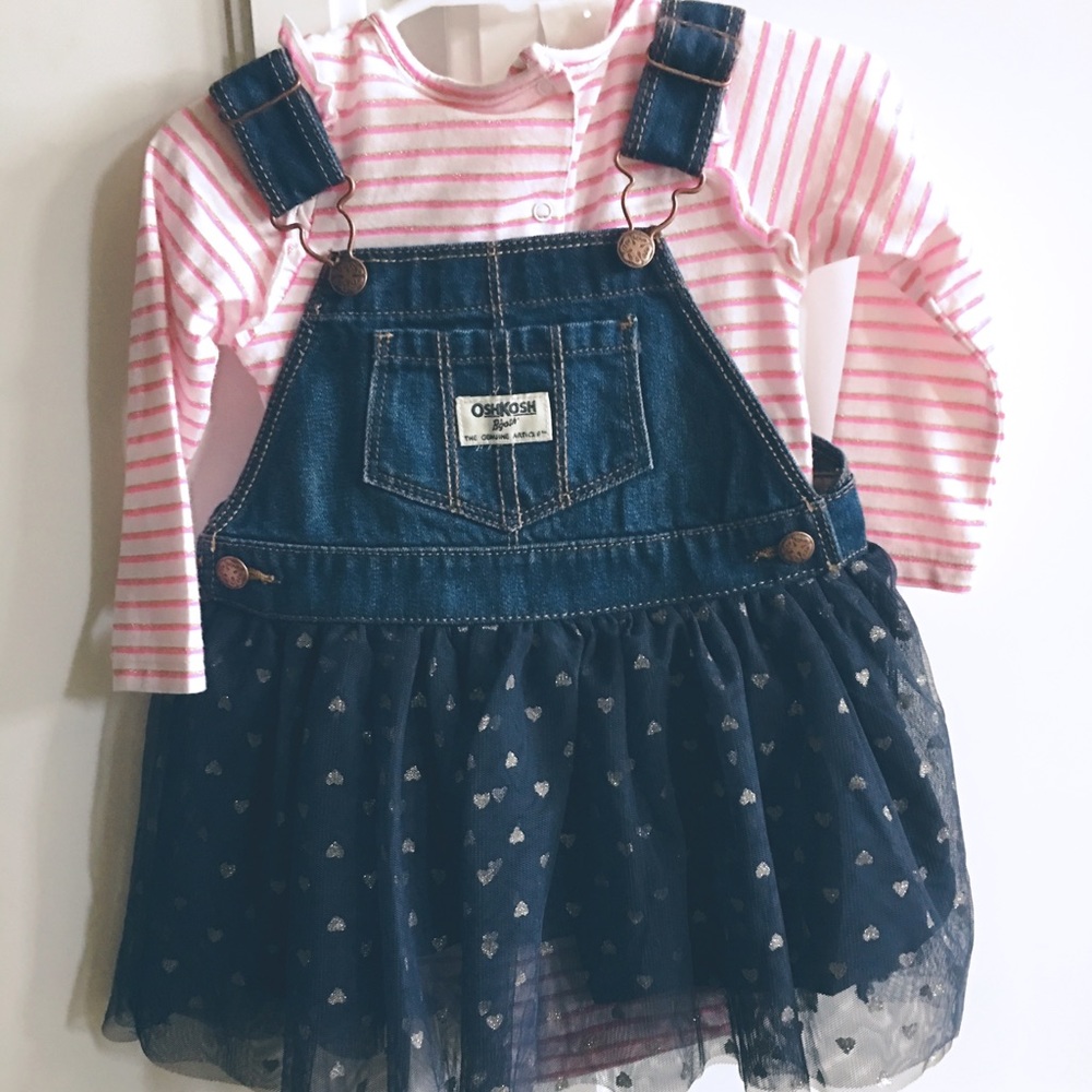 Brand new! Long sleeved overall dress - 18 month