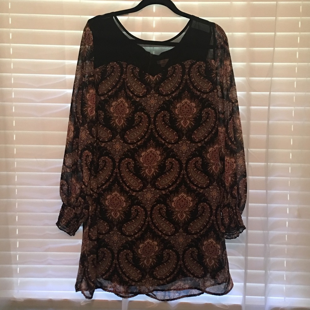 Fall Dress! 🍂 Long Sleeve w/ Paisley Pattern XXL