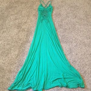 Long green maxi dress