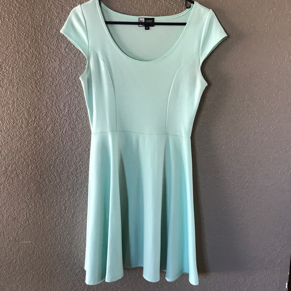 Mint green fit and flare dress