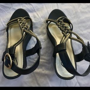 Black high heel sandals