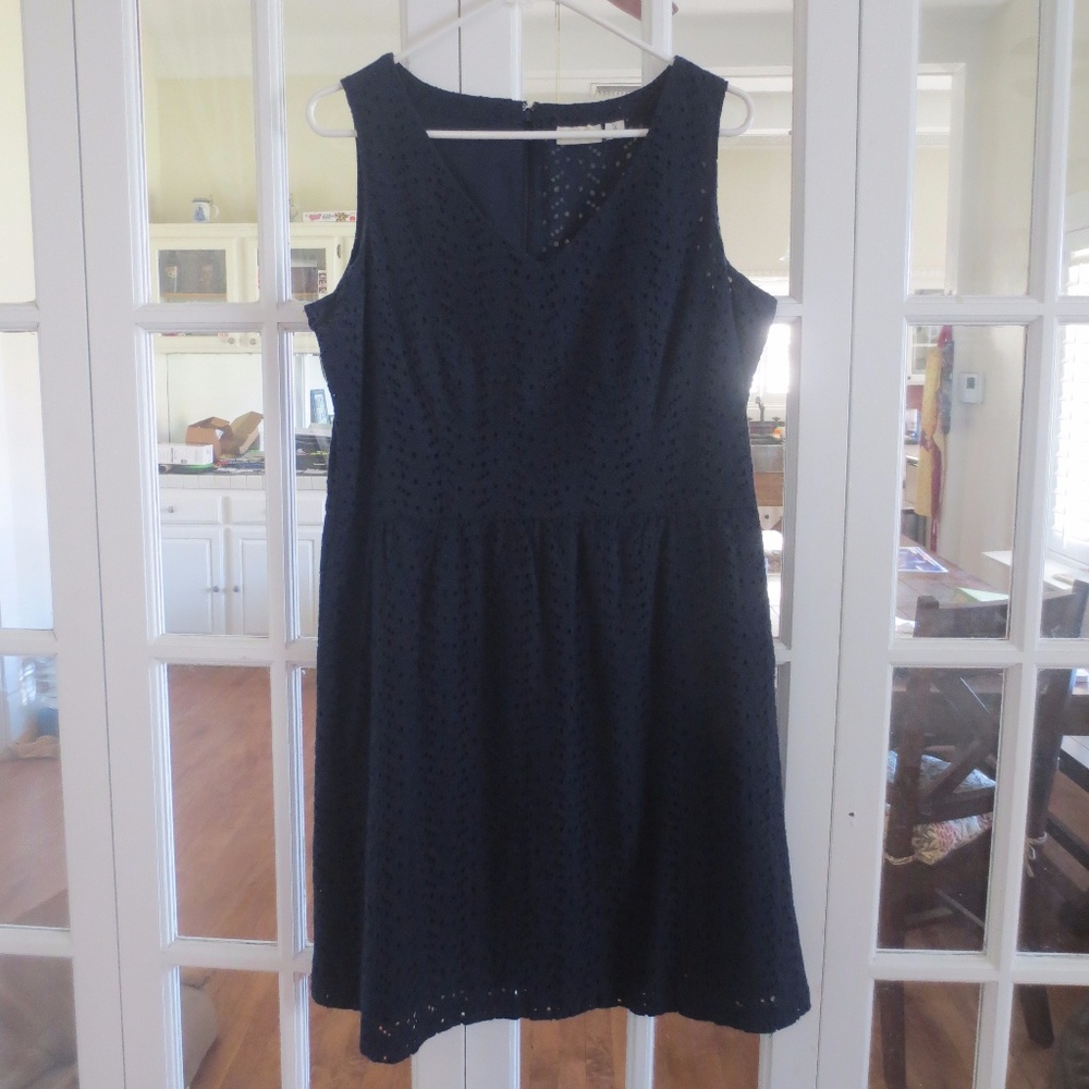Navy eyelet dress