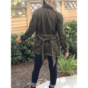 Green Military Trench Jacket