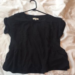 Madewell black peplum top