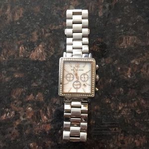 Michael Kors silver watch with stones
