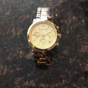 Michael Kors gold and tortoise watch