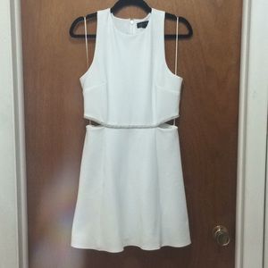 Topshop white beaded cut out dress size US 8