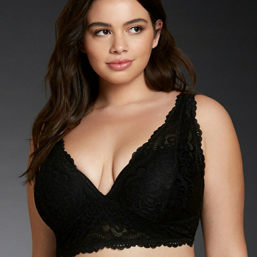 Torrid Deep V Neck Lace Bralette