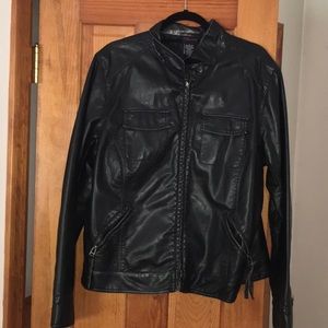 Plus Sized Faux Leather Jacket