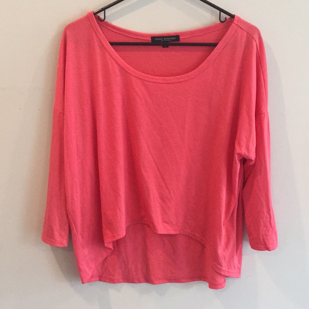 High-low pink top