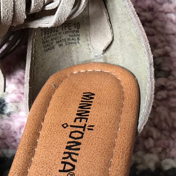 Minnetonka Suede Fringe Wedge Sandals - Picture 3 of 8