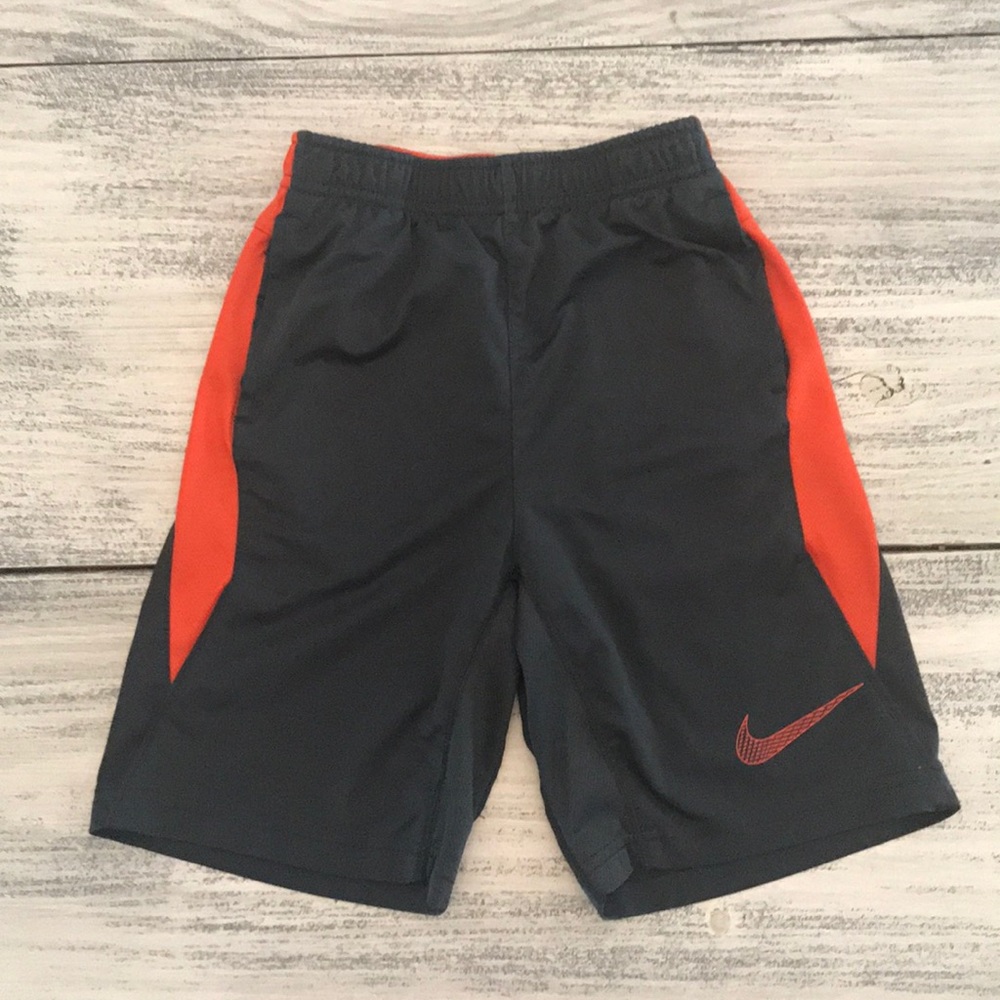 Boys Grey/orange Nike athletic shorts