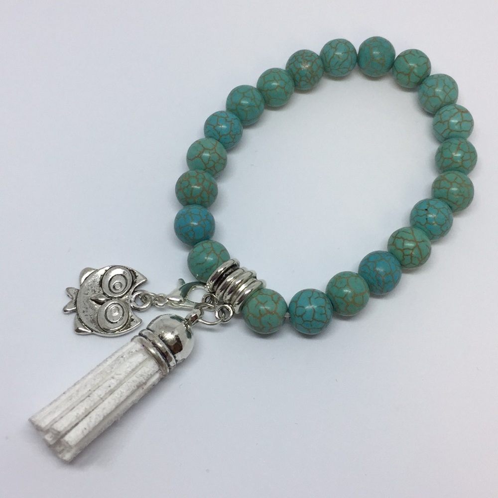 5 for $25 • Beaded Bracelet w/ Tassel & Owl Charm - Picture 1 of 3