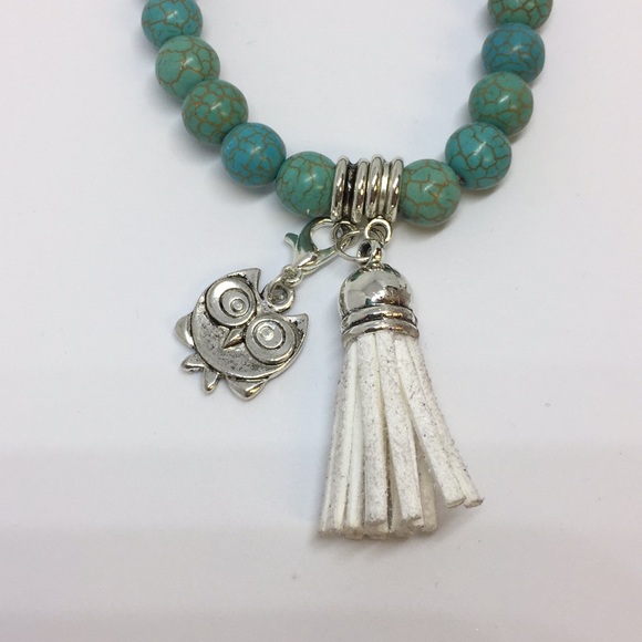 5 for $25 • Beaded Bracelet w/ Tassel & Owl Charm - Picture 2 of 3