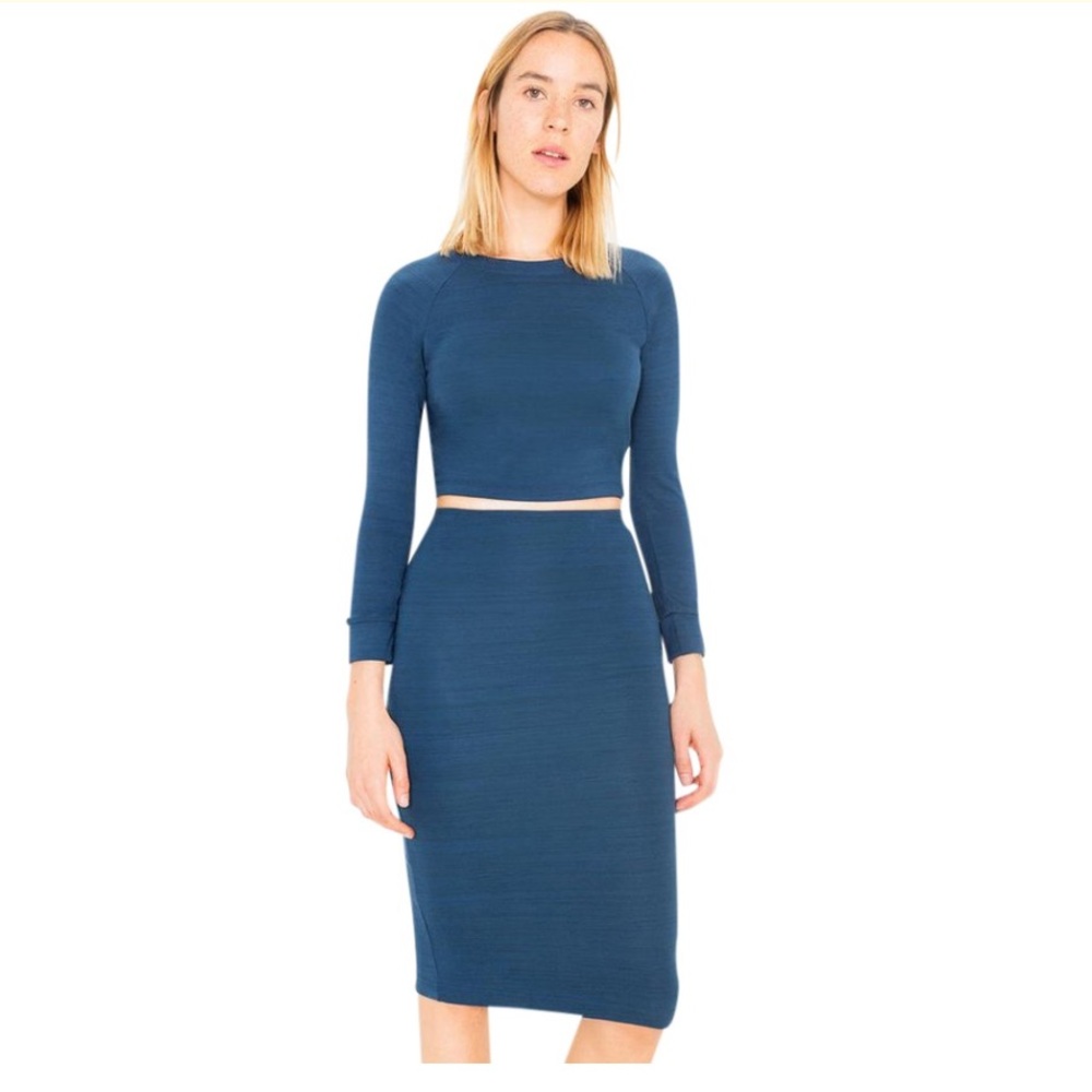 Pencil Skirt w Matching Crop Top- American Apparel