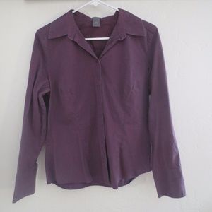 Plum button down shirt