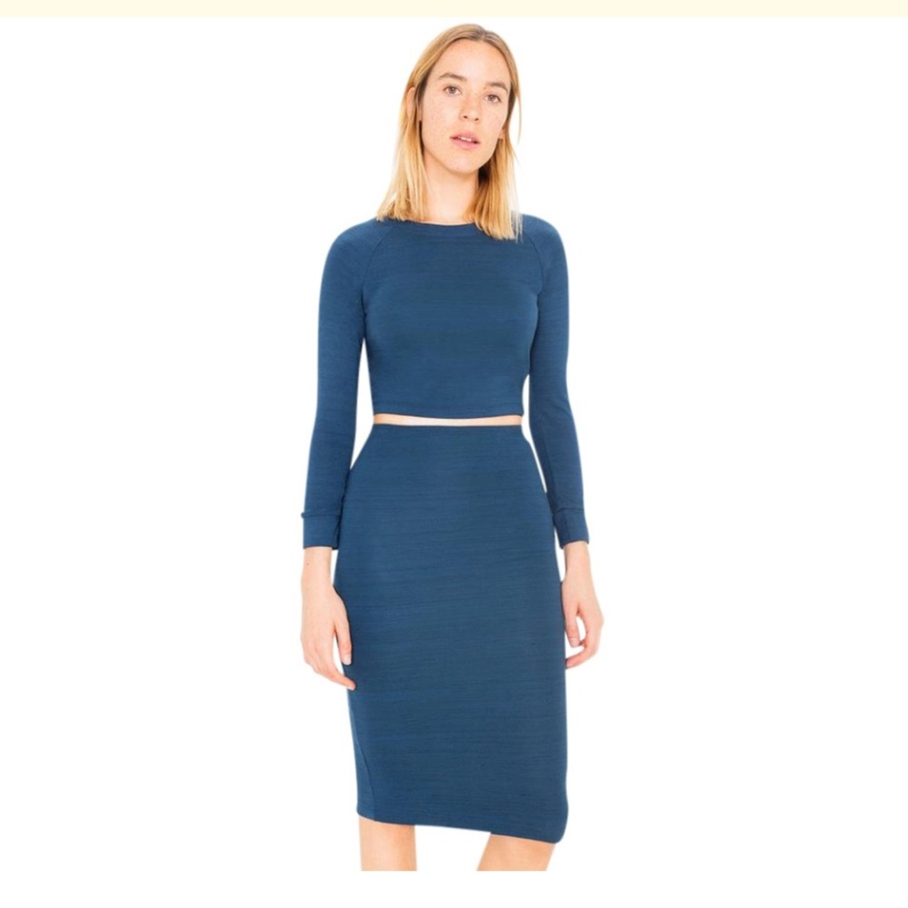 American Apparel Pencil Skirt w Crop Top Set
