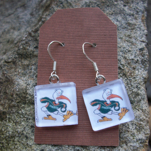 Bad Cat Craft Jewelry Miami Hurricanes Earrings Miami Hurricanes
