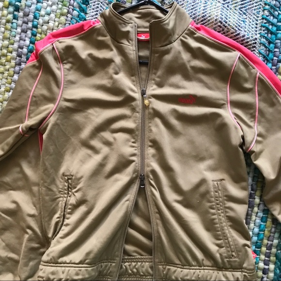 Original Puma Track Jacket Tan/Pink Size M - Picture 7 of 7