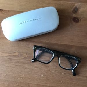 Warby Parker Beckett glasses in Striped Evergreen