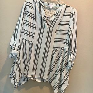 A black and white blouse.