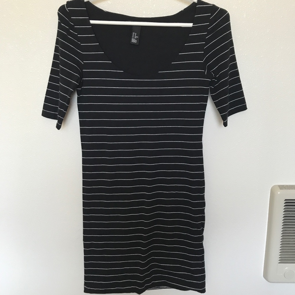 Black with white stripe dress