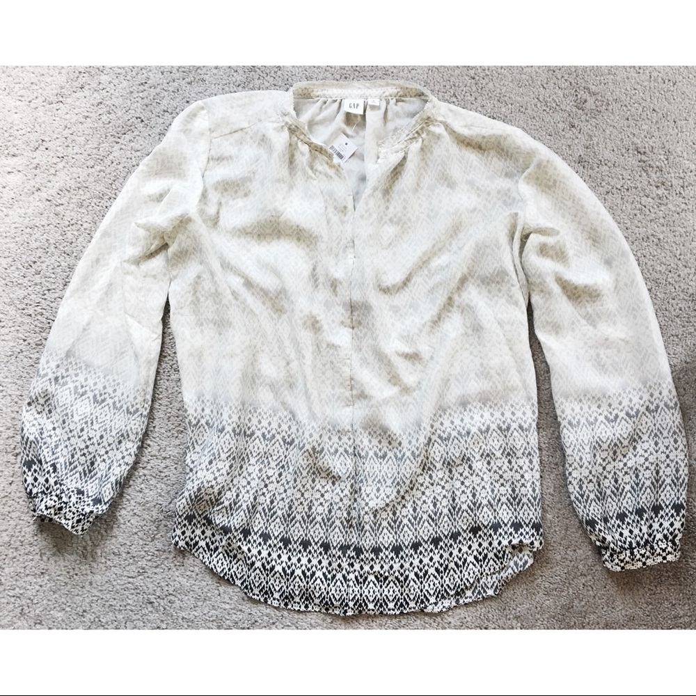 GAP L/S Greyscale Blouse (M)