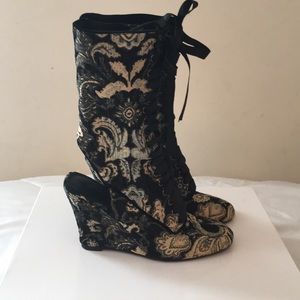Rare Jeffrey Campbell "Sidral" Embroidered Boots