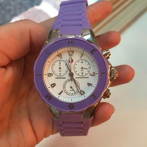 Michele purple jelly watch