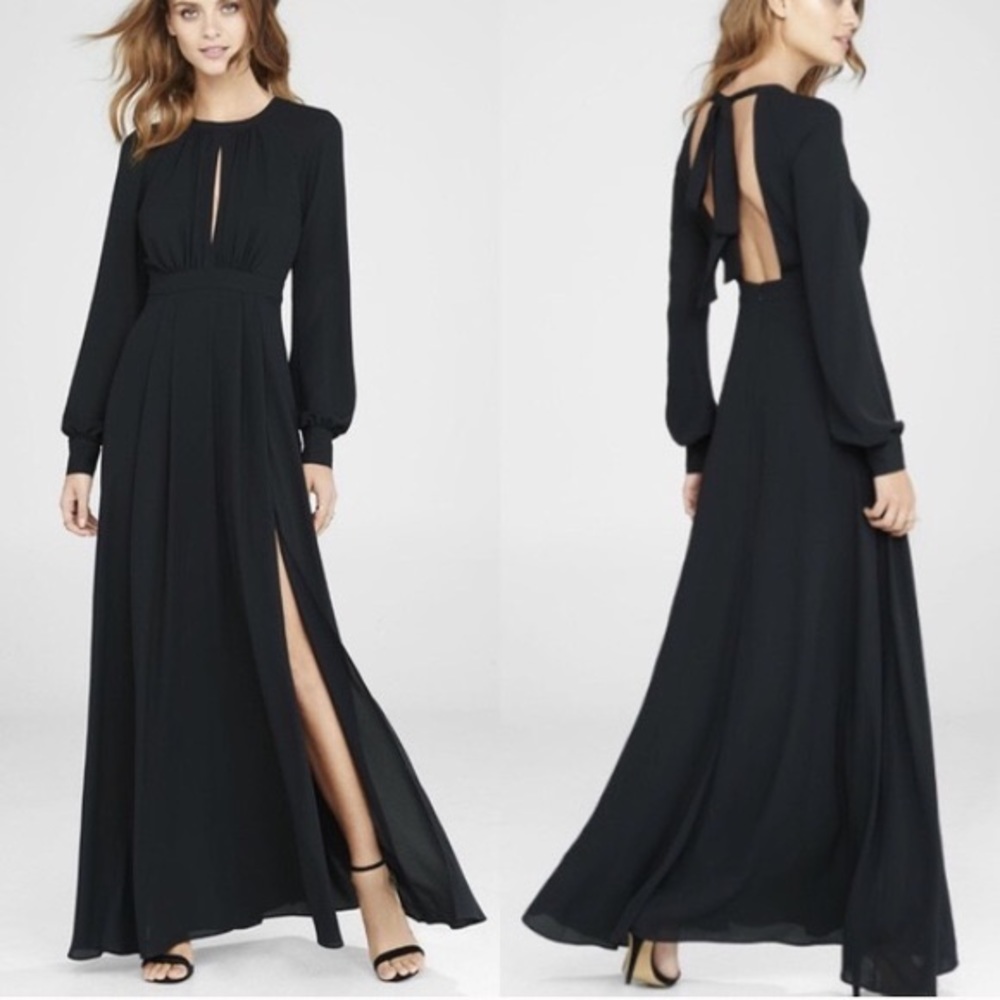Express long sleeve black maxi dress