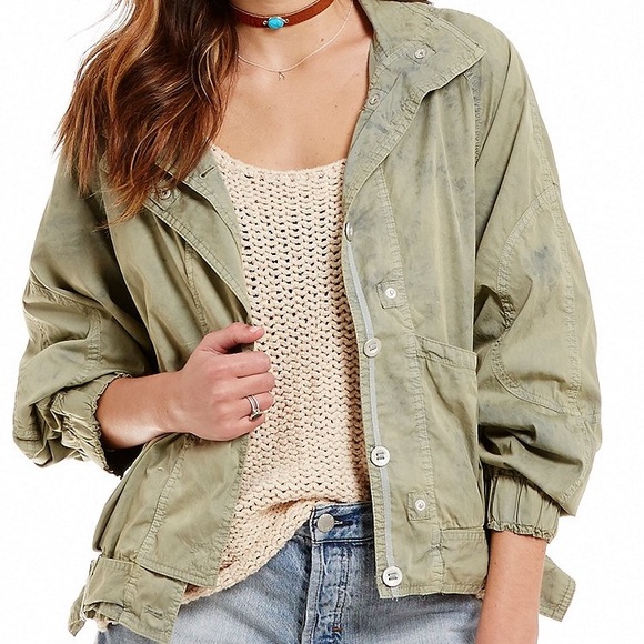 Free People Small Green Parachute Jacket  NWT! - Picture 2 of 6