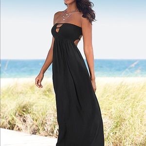 Black Strapless Maxi Dress