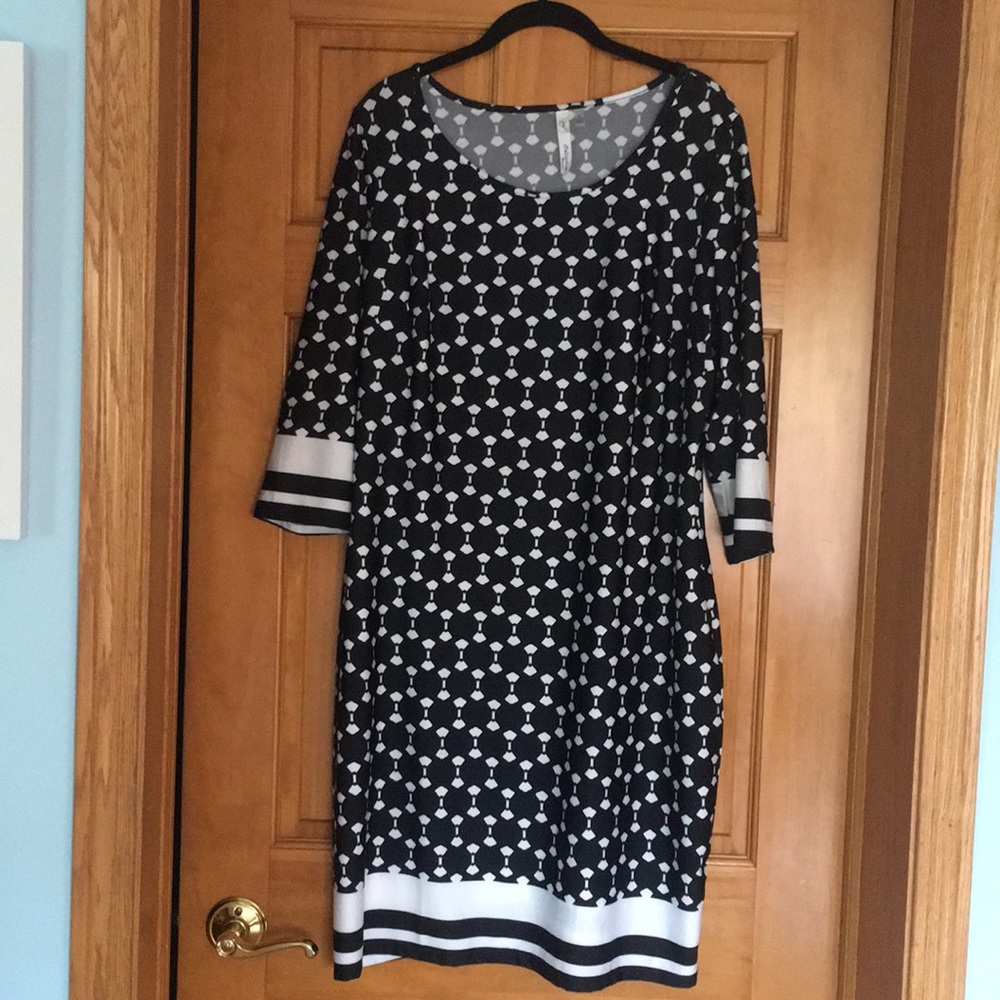 Black print dress