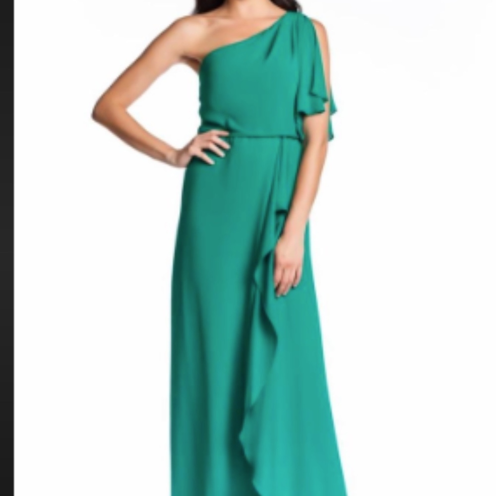 BCBG Asymmetrical one shoulder gown