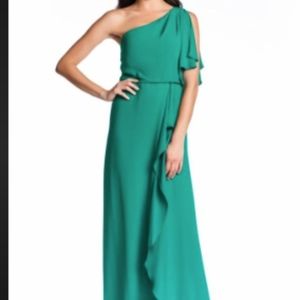 BCBG Asymmetrical one shoulder gown
