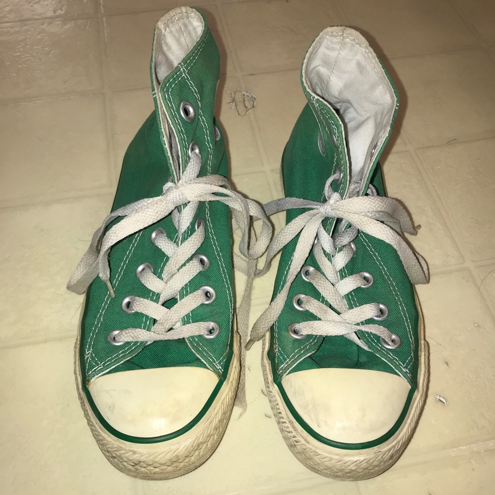 Lightly worn green converse