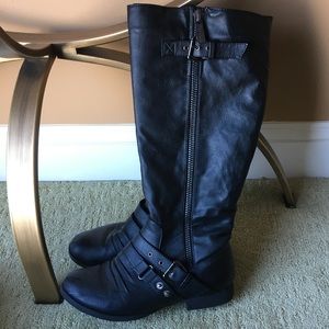 Black tall boots