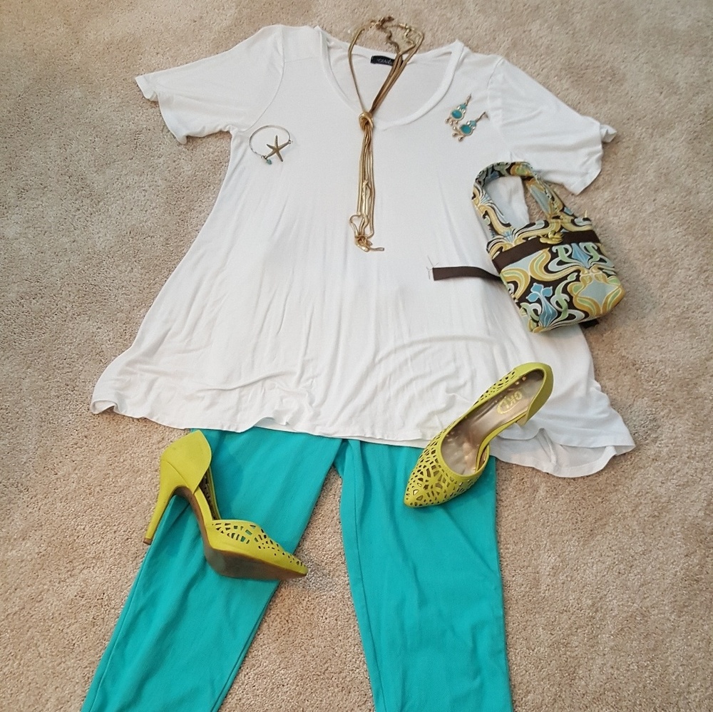 NWOT white swing tunic