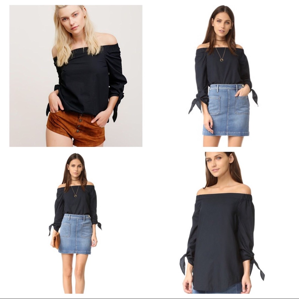Free People Black Small Off the Shoulder Tunic